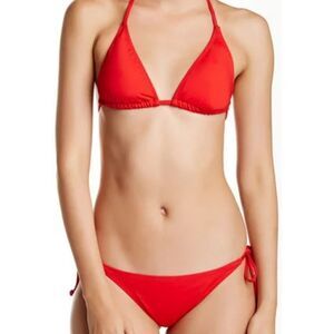 BECCA® by Rebecca Virtue Color Code Triangle Bikini Top & Color Code Tie…